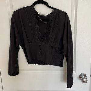 Zara lace cropped blouse